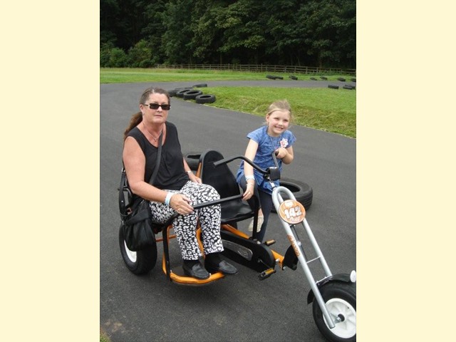 Marion tries out a trike