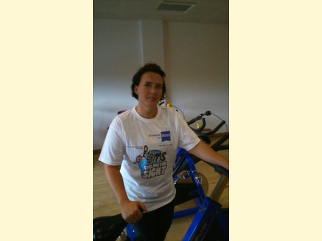 Elaine looking great after her 66 mile virtual stage